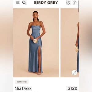 Birdy Grey Mia Dress in Satin Blue
